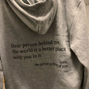 Gray Sweatshirt with quote